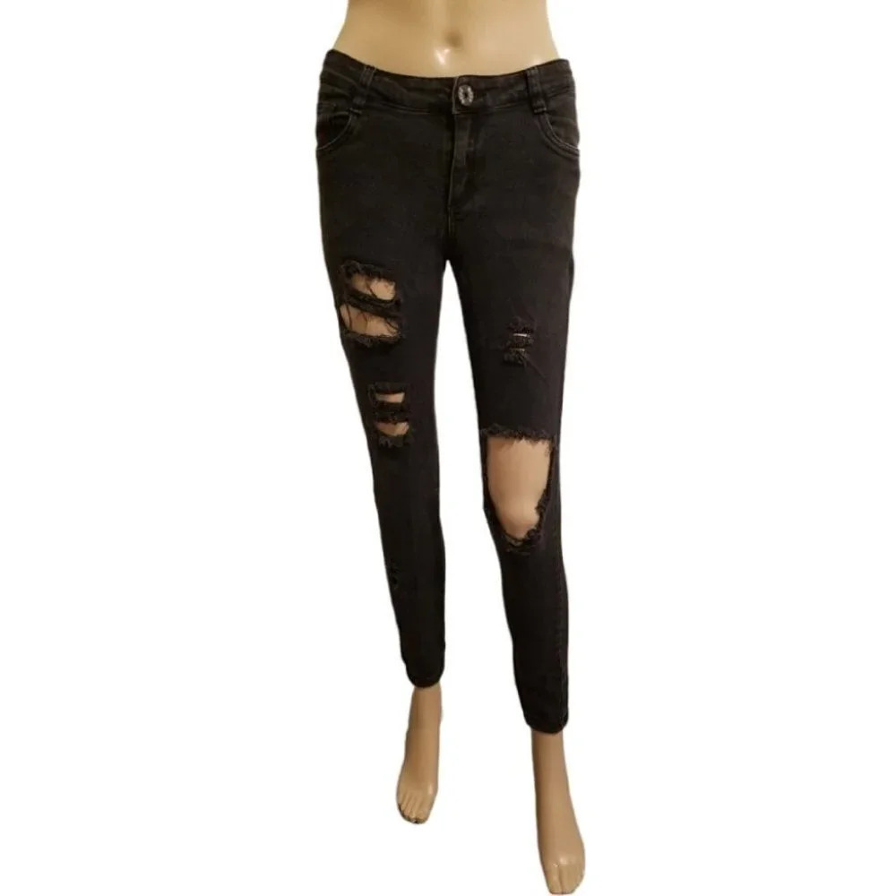 Skinny Ripped Jeans by Hype